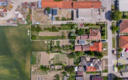 Exkluzívne!!! Na predaj veľký stavebný pozemok výmera 1446m2, šírka 18m, Šúrovce, možnosť dokúpiť ďalší priľahlý pozemok