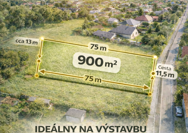 Stavebný pozemok cca 900 m² v obci Madunice – ideálny pre rodinný dom
