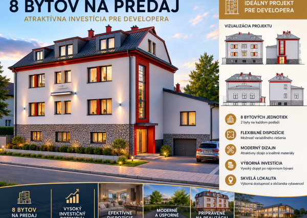 PREDAJ DEVELOPERSKÁ PRÍLEŽITOSŤ V CENTRE OBCE MALŽENICE