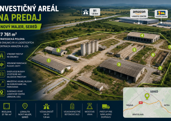 INVESTIČNÝ AREÁL NA PREDAJ – SEREĎ