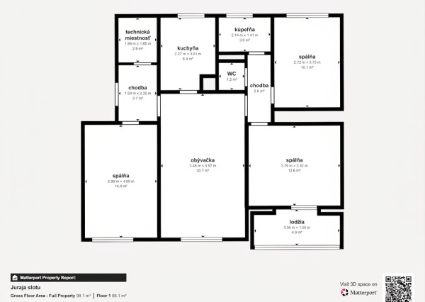 92 m² pohody a ticha: Slnkom zaliaty 4-izbový byt s výhľadom na zeleň (ul. J. Slotu)
