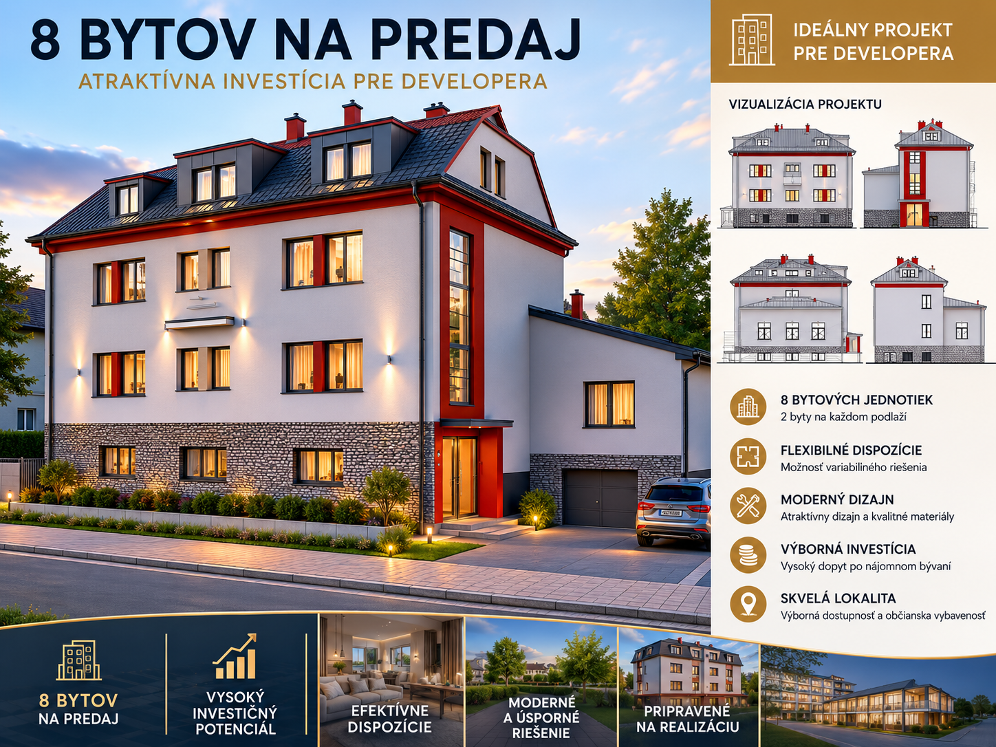 PREDAJ DEVELOPERSKÁ PRÍLEŽITOSŤ V CENTRE OBCE MALŽENICE
